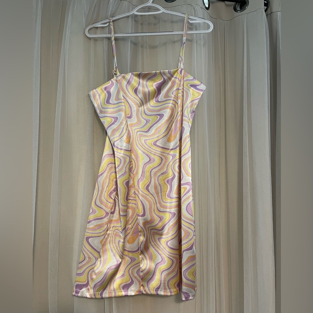 River Island Gold Spaghetti Strap Mini Slip Dress